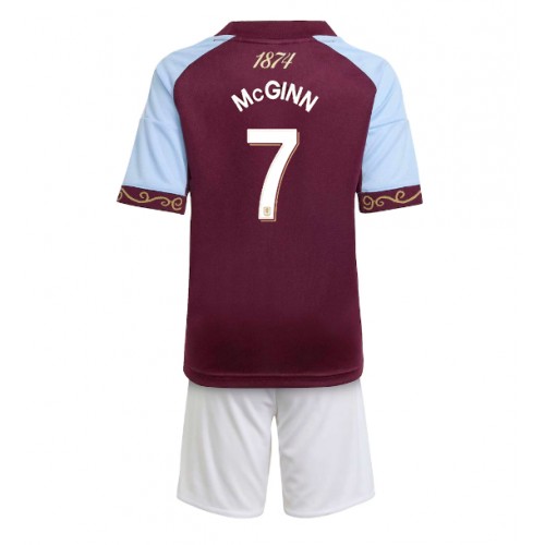 Stroje piłkarskie Aston Villa John McGinn #7 Koszulka Podstawowej dla dzieci 2025-26 Krótki Rękaw (+ szorty)